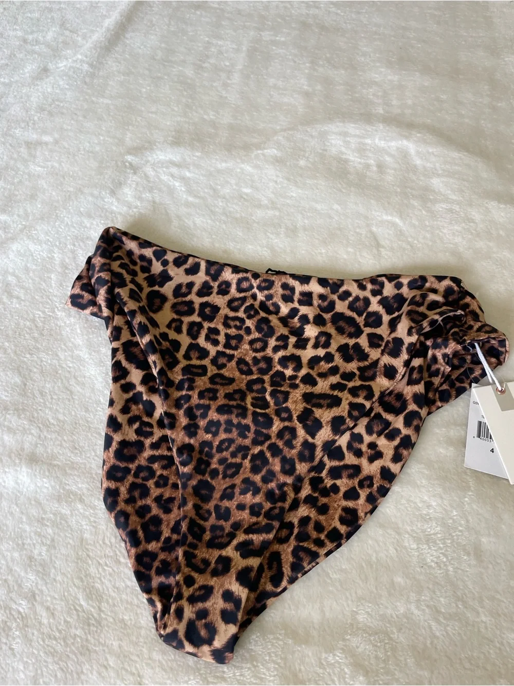 Good American Leopard-Print Swim Bottoms in Brown and Black